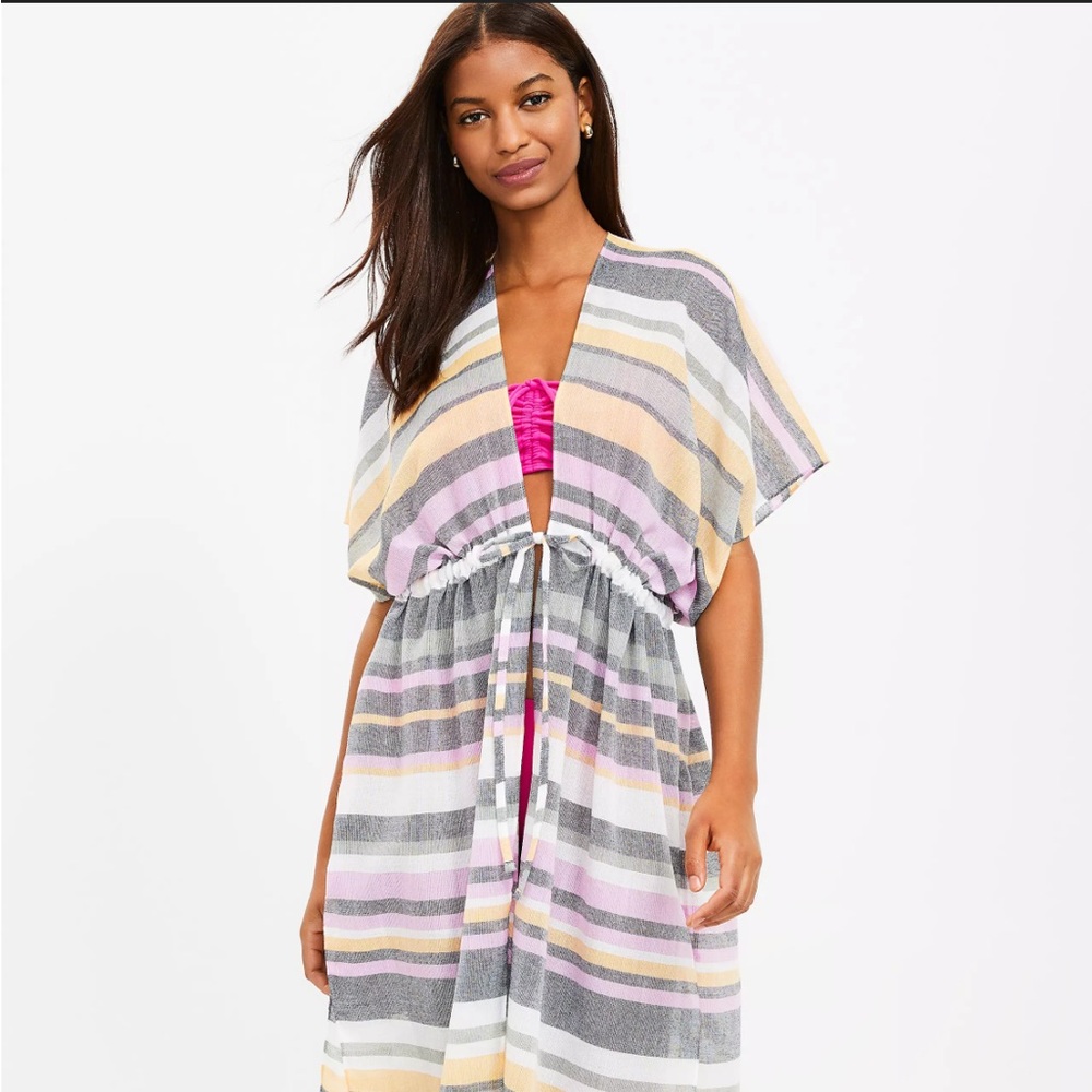 Loft Striped Multicolor Swim Cover-Up